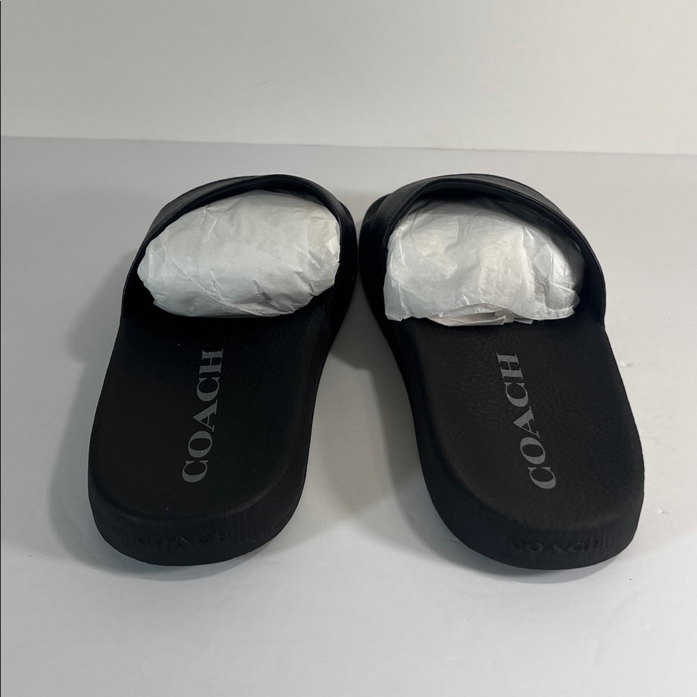 Coach Elegant Black Udele Signature Logo Slide Sandals women’s size 11 - Picture 7 of 11
